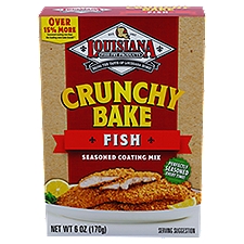Louisiana Fish Fry Products Crunchy Bake Fish, Seasoned Coating Mix, 6 Ounce