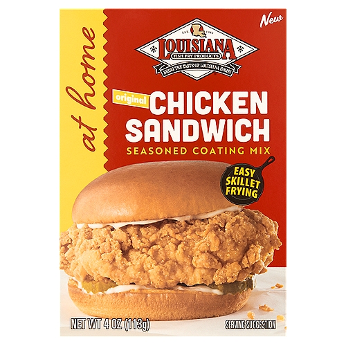 Louisiana Fish Fry Products At Home Original Chicken Sandwich Seasoned Coating Mix, 4 oz
