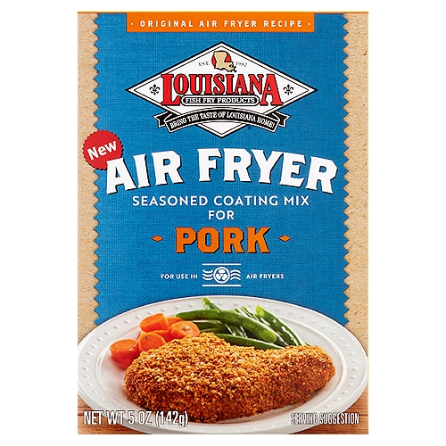 Louisiana Fish Fry Products Air Fryer Seasoned Coating Mix for Pork, 5 oz