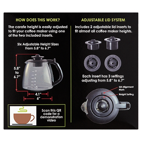 Universal Replacement Carafe for 12-Cup Coffee Maker - NEW