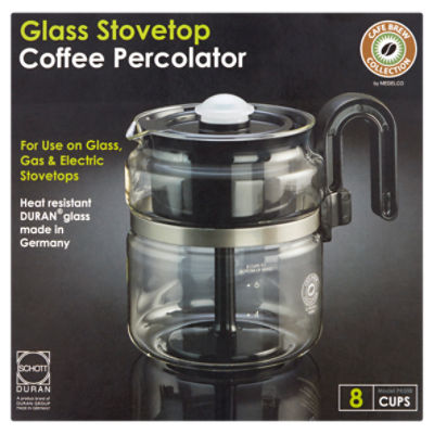 Medelco One All 8-Cup Capacity Stovetop Glass Percolator