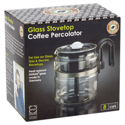 Caf Brew Collection Stovetop Percolator Coffee Pot, Glass, 8 Cup (40 oz) â€