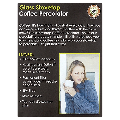 … Renewed 8 cup 40 oz Glass Stovetop Percolator Coffee Pot 