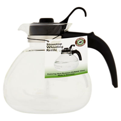 Medelco 12-Cup Glass Stovetop Whistling Kettle