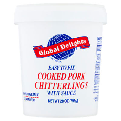 Global Delights Cooked Pork Chitterlings with Sauce, 28 oz, 28 Ounce