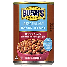 Bush's Best Brown Sugar Reduced Sodium & Sugar, Baked Beans, 15.7 Ounce