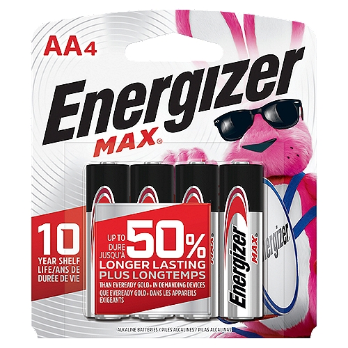 Energizer Max AA 1,5V Alkaline Batteries, 4 count