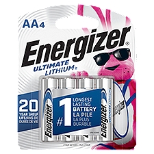 Energizer Ultimate Lithium Batteries, AA, 4 Each