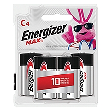 Energizer MAX C Batteries (4 Pack), C Cell Alkaline Batteries, 4 Each