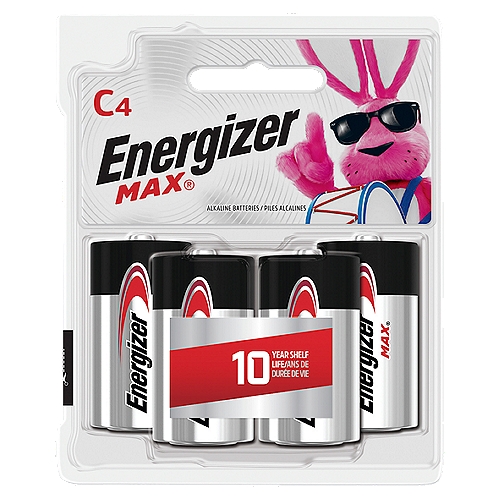 4 pack of Energizer MAX C Batteries, C Cell Alkaline Batteries