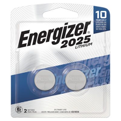 Energizer 2025 Batteries (2 Pack), 3V Lithium Coin Batteries