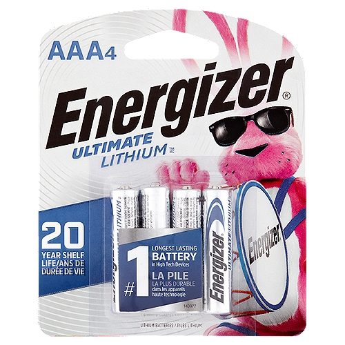 Energizer Ultimate Lithium 1,5V AAA Lithium Batteries, 4 count