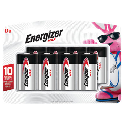 Energizer MAX D Batteries (8 Pack), D Cell Alkaline Batteries, 8 Each