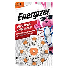 Energizer Hearing Aid Batteries Size 13, Orange Tab, 8 Pack