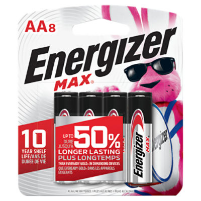 Energizer MAX AA Batteries (8 Pack), Double A Alkaline Batteries