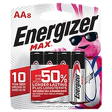 Energizer MAX Alkaline Batteries, Double A, 8 Each