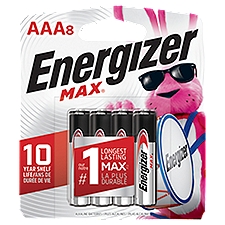 Energizer MAX AAA Batteries (8 Pack), Triple A Alkaline Batteries, 8 Each