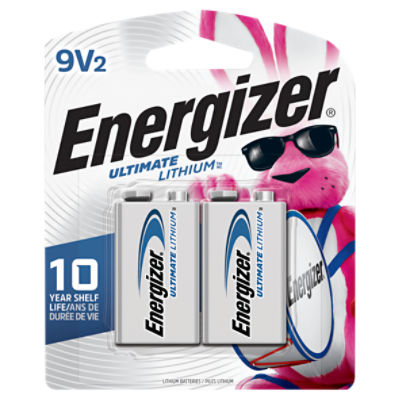 Energizer Lithium 9V Batteries (2 Pack), Lithium 9 Volt Batteries
