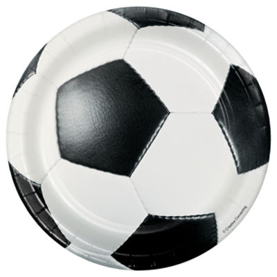 Creative Converting 7 Inch Soccer Fan Soccer Fan Party Plates, 8 Count