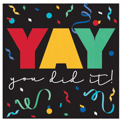 Say Hooray! 'Yay! You Did It' Beverage Napkins, 16 Count