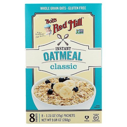 Classic Oatmeal Packets, 8 count, 9.88 oz
This gluten free blend of whole grain rolled oats and nourishing flaxseed features a touch of sea salt, and is ready in minutes. Enjoy the World's Best Oatmeal® at home, at work or out on the trail!

Dear Friends,
My day isn't complete without a bowl of delicious, whole grain oatmeal, which is why I'm so excited about these fantastic Instant Oatmeal packets. They contain a satisfying blend of whole grain rolled oats, nourishing flaxseed and a touch of salt, and are ready in just minutes. Enjoy the World's Best Oatmeal® at home, at work or out on the trail!
To your good health,
Bob Moore