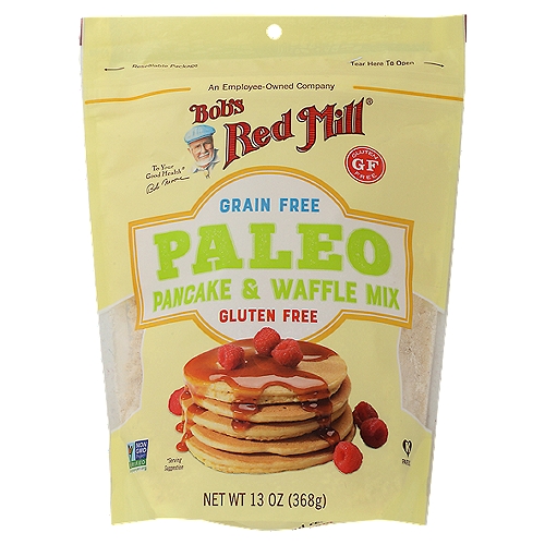Bob's Red Mill Paleo Pancake & Waffle Mix, 13 oz
This ingenious mix takes the guesswork out of making the most delicious tender, fluffy, golden, grain-free pancakes and waffles.