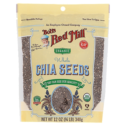 Bob's Red Mill Organic Chia Seeds, 12 oz
Boost any meal with a sprinkle of chia seed, a superfood of the ancient Aztecs