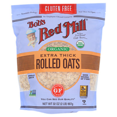 Bob's Red Mill Gluten Free Organic Thick Rolled Oats, 32 oz