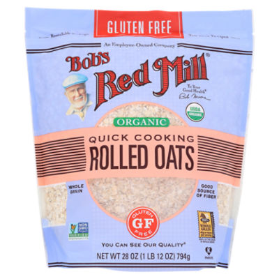 Bob's Red Mill Gluten Free Organic Quick Cooking Rolled Oats, 28 oz