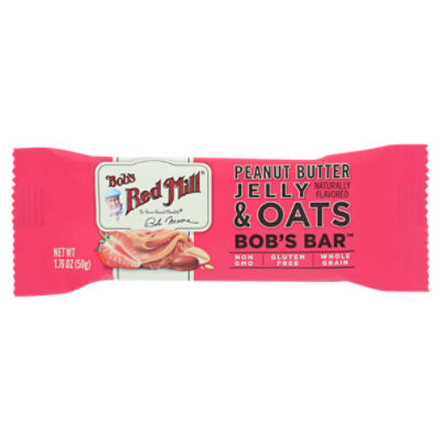 Bob's Red Mill Peanut Butter Jelly and Oats Bar, 1.76 oz, 1.76 Ounce