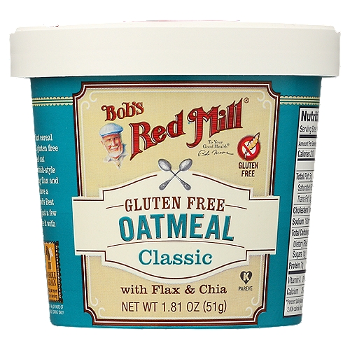 Bob's Red Mill Classic Oatmeal Cup, 1.88 oz
Convenient cup makes filling oatmeal on the go a breeze. Lightly salted.