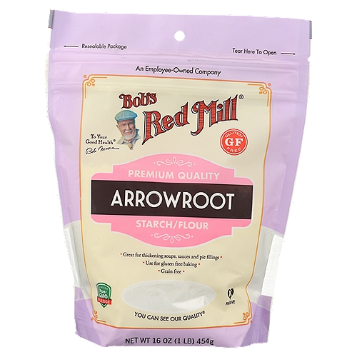 Bob's Red Mill Arrowroot Starch, 16 oz
Arrowroot Starch is a grain-free ingredient perfect for gluten free baking and for thickening sauces. It's an excellent substitue for cornstarch.