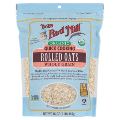 Bob's Red Mill Organic Quick Cooking Rolled Oats, 16 oz, 16 Ounce
