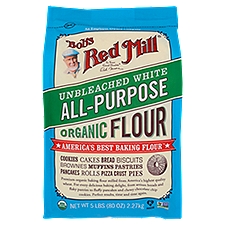 Bob's Red Mill Unbleached White All-Purpose Organic Flour, 5lbs