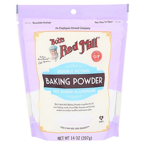 Bob's Red Mill Double Acting No Added Aluminum Baking Powder, 14 oz
Baking Powder is the go-to leavener for quick breads, biscuits, cakes and other no-yeast baking recipes. It has no aluminum added and no bitter aftertaste.