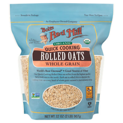 Bob's Red Mill Organic Quick Cooking Whole Grain Rolled Oats, 32 oz