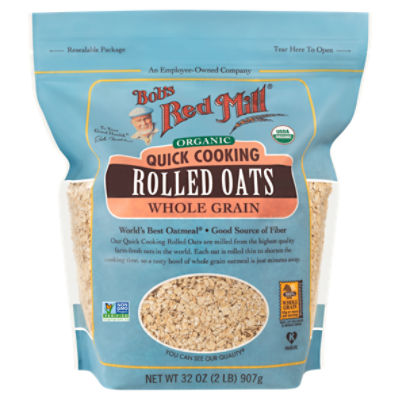 Bob's Red Mill Organic Quick Cooking Whole Grain Rolled Oats, 32 oz Fairway
