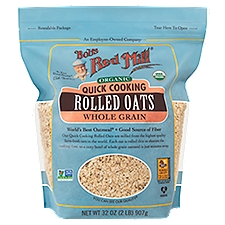 Bob's Red Mill Organic Quick Cooking Whole Grain Rolled Oats, 32 oz