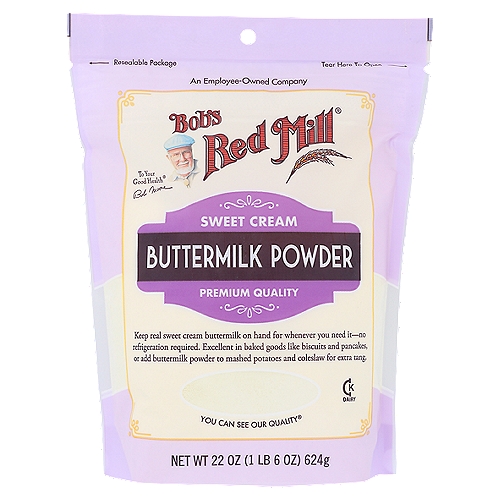 Dry buttermilk lasts much longer than liquid and does not require refrigerationnnKeep real sweet cream buttermilk on hand for whenever you need it—no refrigeration required. Excellent in baked goods like biscuits and pancakes, or add buttermilk powder to mashed potatoes and coleslaw for extra tang.