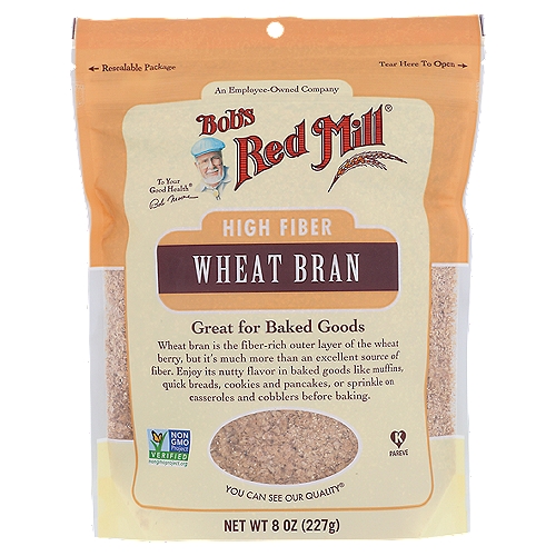Fiber, Vitamins, Minerals, and other health enhancing plant substances.nnWheat bran is the fiber-rich outer layer of the wheat berry, but it's much more than an excellent source of fiber. Enjoy its nutty flavor in baked goods like muffins, quick breads, cookies and pancakes, or sprinkle on casseroles and cobblers before baking.