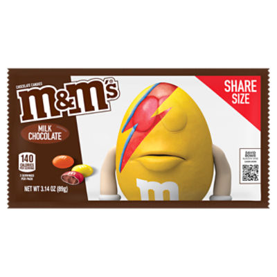 M&M'S Milk Chocolate Candy, Share Size, 3.14oz Bag