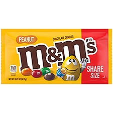M&M'S Peanut Milk Chocolate Candy, Sharing Size, 3.27 Ounce