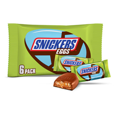 Snickers Easter Eggs Chocolate Candy Multi-Pack, 1.1 oz, 6 count