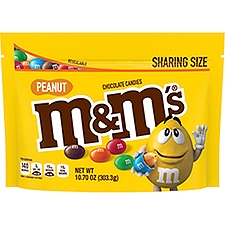 M&M'S Peanut Milk Chocolate Candy, 10.7 Oz