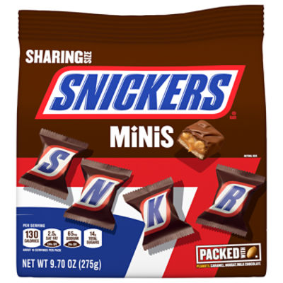 Snickers Mini Size Chocolate Candy Bar, Brown Wrap, Bulk Pack, 2 Pound –  Crazy Outlet Candy Store