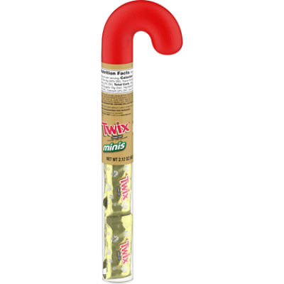 TWIX Minis Caramel Cookie Bar Christmas Candy Cane, 2.12 oz