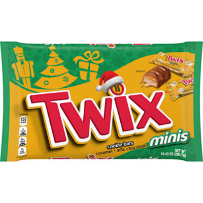 TWIX Caramel Minis Size Cookie Bar Christmas Candy, 10.43 Ounce