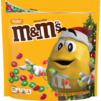 M&M'S Christmas Gift Peanut Milk Chocolate Candy Bag