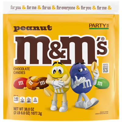 M&M's Peanut Chocolate Candies Fun Size Packets - 3 lb Bulk Bag, Men's