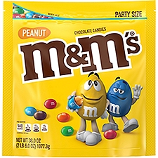 M&M'S Peanut Chocolate Candy, 38 oz. Party Size